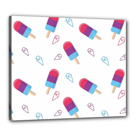 Ice Cream Popsicles Wallpaper Canvas 24  X 20  (stretched) by Ravend