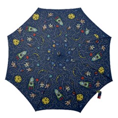 Illustration Cat Space Astronaut Rocket Maze Hook Handle Umbrellas (large) by Ravend