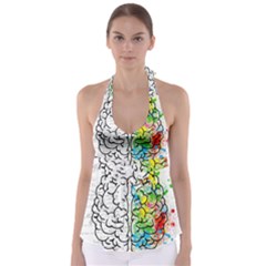 Illustration Brain Mind Psychology Idea Drawing Babydoll Tankini Top by Ravend