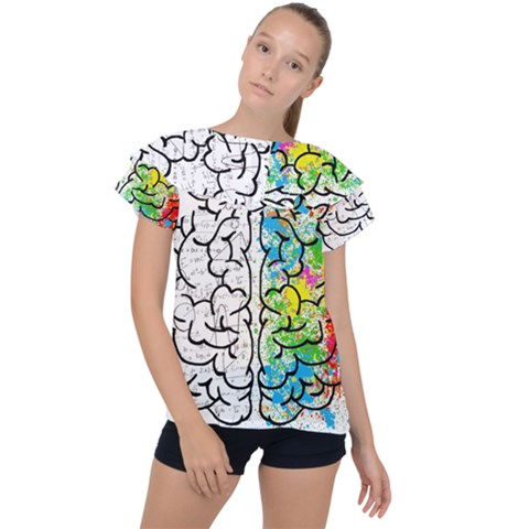Illustration Brain Mind Psychology Idea Drawing Ruffle Collar Chiffon Blouse by Ravend