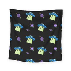 Illustration Cosmos Cosmo Rocket Spaceship Ufo Square Tapestry (small) by danenraven