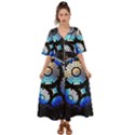 Illustration Tech Galaxy Robot Bot Science Kimono Sleeve Boho Dress View1