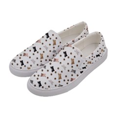Illustration Cat Paw Background Pattern Cute Women s Canvas Slip Ons by danenraven