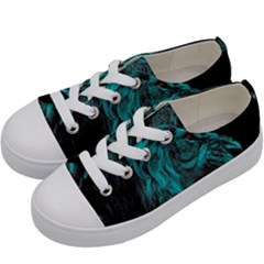 Angry Male Lion Predator Carnivore Kids  Low Top Canvas Sneakers by Jancukart