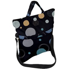 Circle Pattern Abstract Polka Dot Fold Over Handle Tote Bag by danenraven