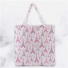 Eiffel Tower Pattern Wallpaper Grocery Tote Bag by danenraven