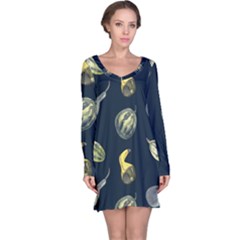 Vintage Vegetables Zucchini  Long Sleeve Nightdress by ConteMonfrey