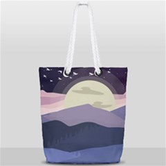 Illustration People Enjoying Summer Season Full Print Rope Handle Tote (small) by Ravend
