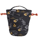 Illustration Leaves Leaf Naturecoffee Digital Paper Cup Drawstring Bucket Bag View1