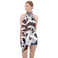 Im Fourth Dimension Colour 75 Halter Asymmetric Satin Top by imanmulyana