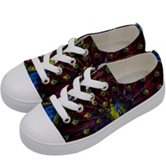 Beautiful Peacock Feather Kids  Low Top Canvas Sneakers by Jancukart