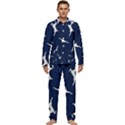 Silver Reindeer Blue Men s Long Sleeve Velvet Pocket Pajamas Set View1