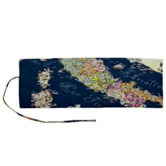 Map Italy Blue Roll Up Canvas Pencil Holder (m) by ConteMonfrey