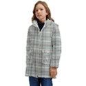 Vintage gray plaids Kid s Hooded Longline Puffer Jacket View3