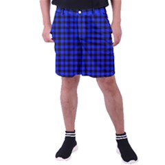 Black And Bic Blue Plaids Men s Pocket Shorts by ConteMonfrey