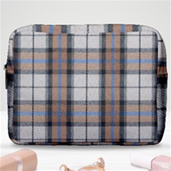 Cute Blue Grey White Plaids Make Up Pouch (large) by ConteMonfrey