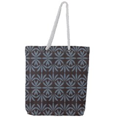 Floral Pattern Wallpaper Textile Full Print Rope Handle Tote (large) by Wegoenart
