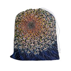 Mirror Fractal Drawstring Pouch (2xl) by Sparkle