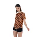 Cute Pumpkin Black Small Asymmetrical Short Sleeve Sports Tee View2