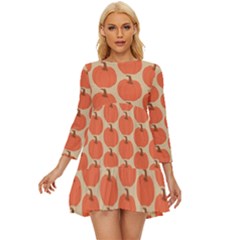 Cute Pumpkin Long Sleeve Babydoll Dress by ConteMonfrey