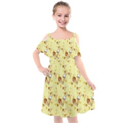 Ice Cream Cone Dessert Kids  Cut Out Shoulders Chiffon Dress by Wegoenart