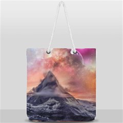 Mountain Cosmos Universe Nature Full Print Rope Handle Tote (large) by Wegoenart