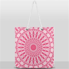 Mandala Pink Abstract Full Print Rope Handle Tote (large) by Wegoenart