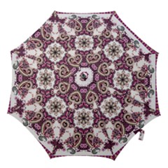 Multicolored Pattern Illustration Purple Peacock Hook Handle Umbrellas (large) by Jancukart