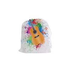 String Instrument Acoustic Guitar Drawstring Pouch (small) by Jancukart