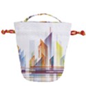 Building Artwork City Building Drawstring Bucket Bag View2