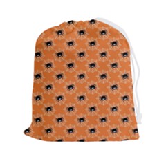 Halloween Black Orange Spiders Drawstring Pouch (2xl) by ConteMonfrey
