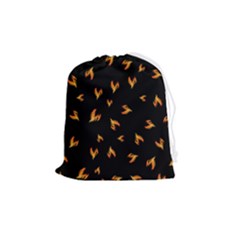 Pattern Flame Black Background Drawstring Pouch (medium) by Ravend