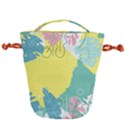 Plants Leaves Border Frame Drawstring Bucket Bag View1