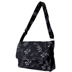 Leaves Doodle Digital Paper Foliage Full Print Messenger Bag (s) by Ravend
