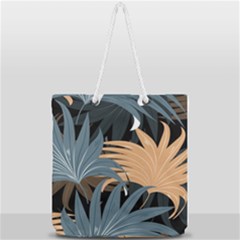 Leaves Background Digital Paper Full Print Rope Handle Tote (large) by Ravend