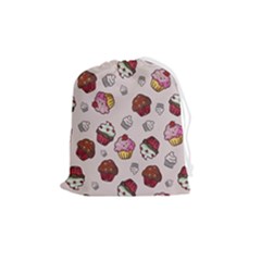 Cake Cupcake Sweet Dessert Food Drawstring Pouch (medium) by Ravend