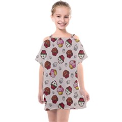 Cake Cupcake Sweet Dessert Food Kids  One Piece Chiffon Dress by Ravend