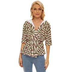 Kaleidoscope Line Triangle Pattern Lightweight Drawstring Hooded Top by Ravend
