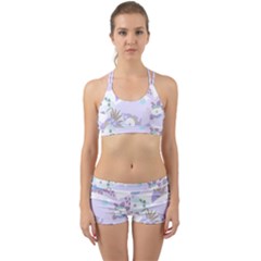 Purple Japanese Pattern Texture Violet Textile Back Web Gym Set by danenraven