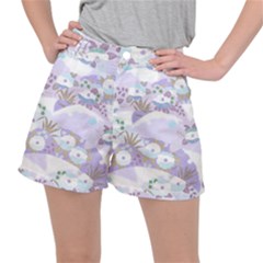 Purple Japanese Pattern Texture Violet Textile Ripstop Shorts by danenraven