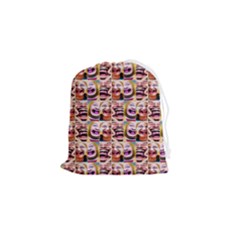 Funny Monsters Teens Collage Drawstring Pouch (small) by dflcprintsclothing