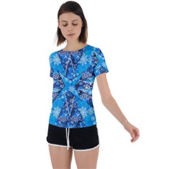 Christmas-background-pattern Back Circle Cutout Sports Tee by Wegoenart