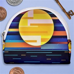 Background Abstract Horizon Horseshoe Style Canvas Pouch by Wegoenart