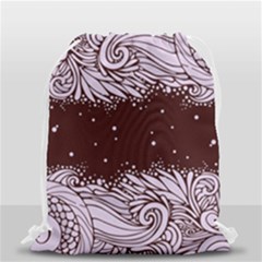 Ornamental Leaves Wallpaper Plants Drawstring Bag (small) by Wegoenart