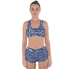 Butterflies Motif Collage Pattern Racerback Boyleg Bikini Set by dflcprintsclothing