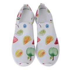 Fruit Summer Vitamin Watercolor Women s Slip On Sneakers by Wegoenart
