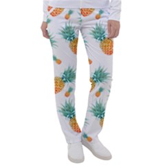 Pineapple Background Pattern Fruit Women s Casual Pants by Wegoenart