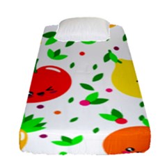 Pattern Fruit Fruits Orange Green Fitted Sheet (single Size) by Wegoenart