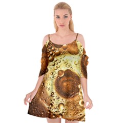 Olive Oil Bubbles Gold Oil Food Cutout Spaghetti Strap Chiffon Dress by Wegoenart