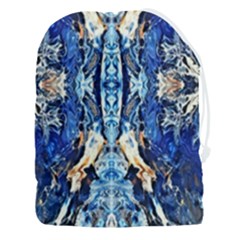 Cobalt On Gold Symmetry Drawstring Pouch (3xl) by kaleidomarblingart